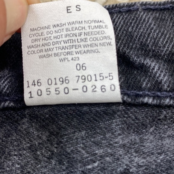 VINTAGE 90s LEVI’S 550 Relaxed Fit Tapered Leg Distressed Black Denim Jeans 7 S - Picture 9 of 9